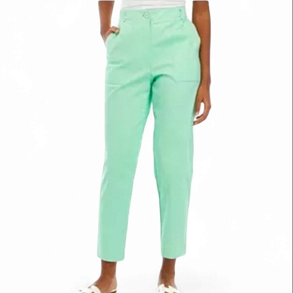 NWT Chaps Stretch Cotton Straight Pants Size 8 Preppy Casual Everyday Fit - Picture 1 of 8